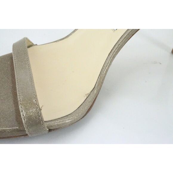 Jimmy Choo Minny Beige Glitter Patent Ankle Strappy Sandals minimalist - Picture 8 of 12